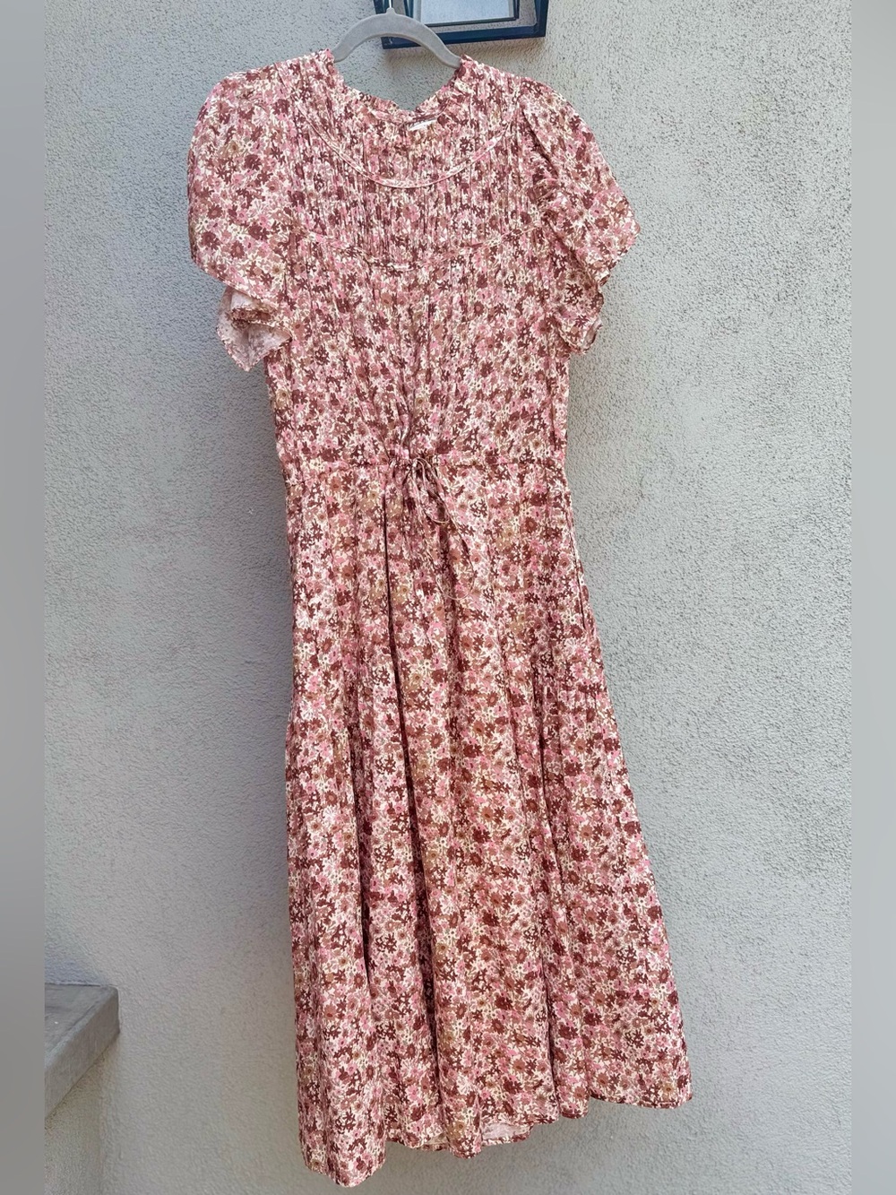 Trovata Birds of Paradise “Nancy” Dress Small (“Canyon,” Pink and mauve color)